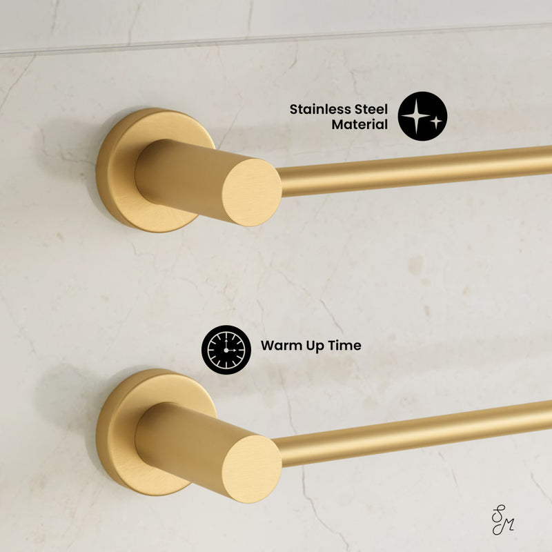 Claire 3-Bar Electric Towel Warmer in Brushed Gold