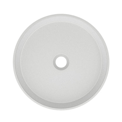 Lisse 14.5" Concrete Round Vessel Sink in Matte White