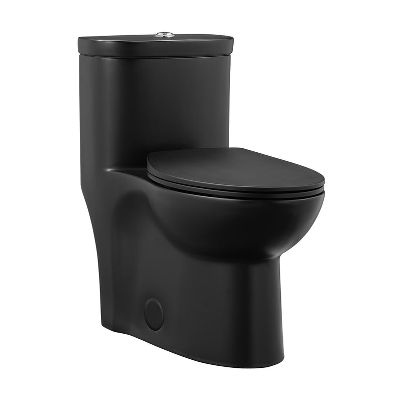 Sublime One-Piece Elongated Toilet Dual-Flush in Matte Black 1.1/1.6 gpf