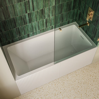 Lafayette 60 x 30 Skirted Right Drain Soaking Apron Bathtub in Glossy White with Integrated Overflow and Drain