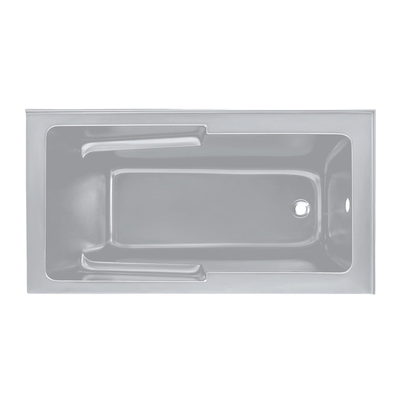 Voltaire 60 x 32 Right Drain Soaking Alcove Corner Apron Bathtub in Glossy Gray