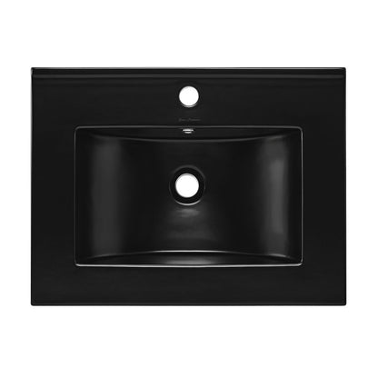 24" Vanity Sink Top in Glossy Black