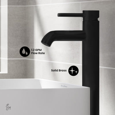 Ivy Single Hole, Single-Handle, High Arc Bathroom Faucet in Matte Black