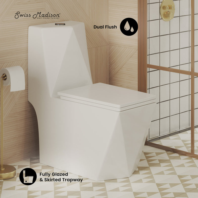 Brusque One-Piece Square Toilet Dual-Flush 1.1/1.6 gpf