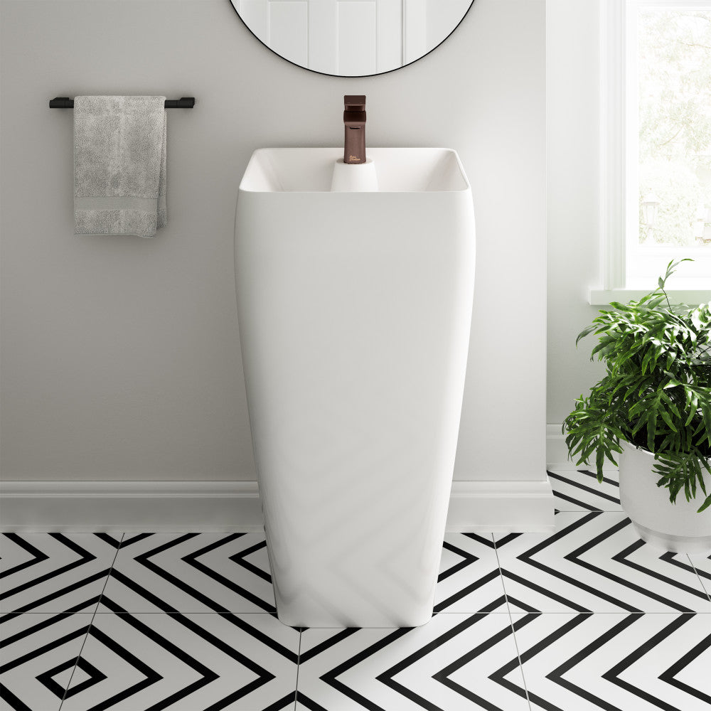 Carre One Piece Pedestal Sink