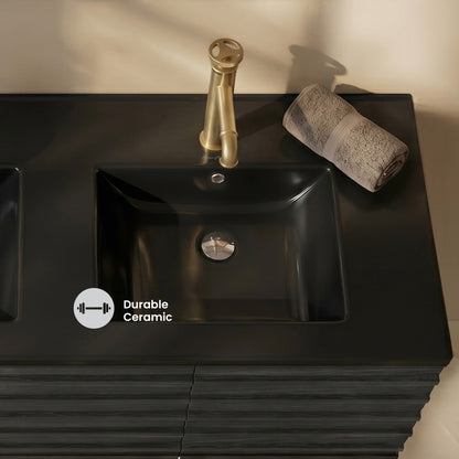 60 inch Vanity Top Bathroom Sink in Matte Black
