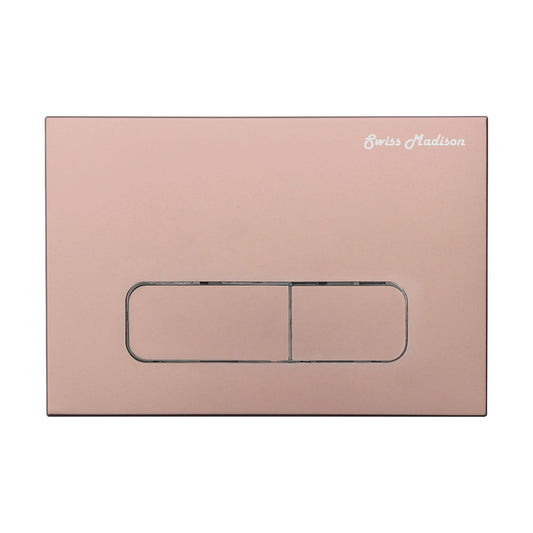 Carre Wall Mount Dual Flush Actuator Plate with Rectangle Push Buttons in Rose Gold