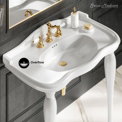 Santorini 40" Rectangle 3-Hole Widespread Console Sink