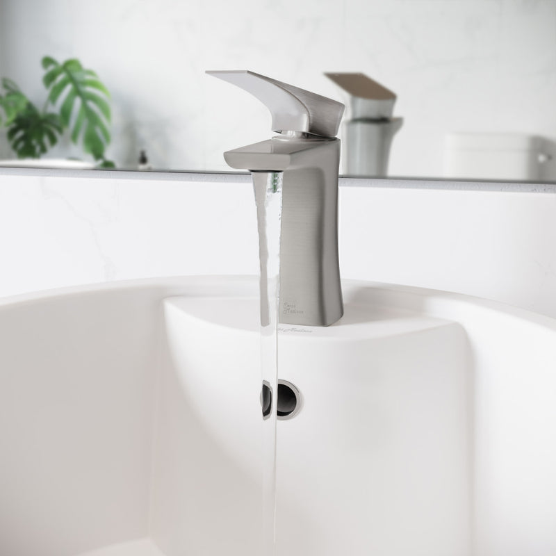 Monaco Single Hole, Single-Handle, Bathroom Faucet in Brushed Nickel