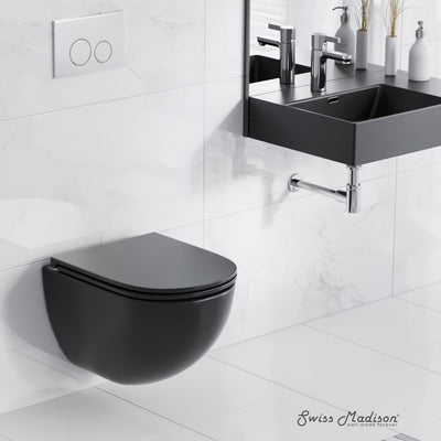 St. Tropez Wall-Hung Toilet Bowl Only in Matte Black