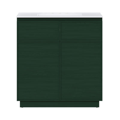 St. Tropez 36" Freestanding Bathroom Vanity in Green Oak with 3-Hole Widespread Sink Top