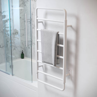 Ivy 8-Bar Electric Towel Warmer in Matte White