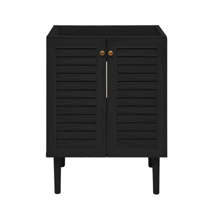 Bron 24" Freestanding Bathroom Vanity Cabinet without Top in Black Oak