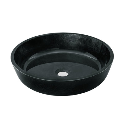 Avallon 16.5 " Round Glass Vessel Sink, Black