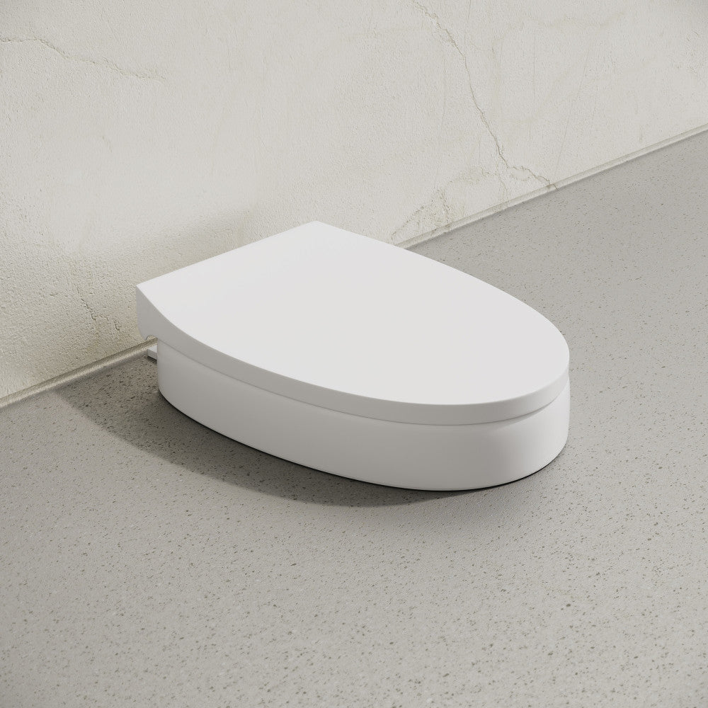 Ryse 3 in. Raised Elongated Soft Close ADA Compliant Toilet Seat in Glossy White