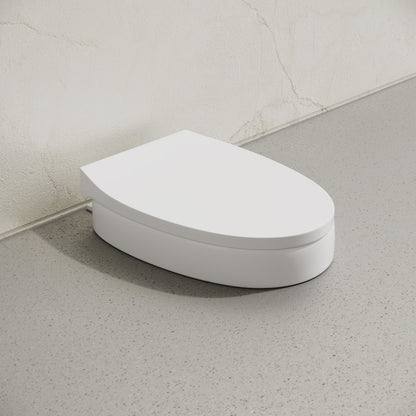 Ryse 3 in. Raised Elongated Soft Close ADA Compliant Toilet Seat in Glossy White