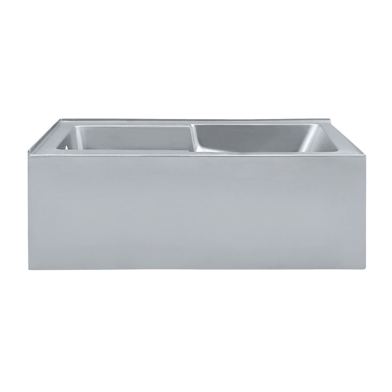 Voltaire 60 x 32 Left Drain Soaking Alcove Corner Apron Bathtub in Glossy Gray