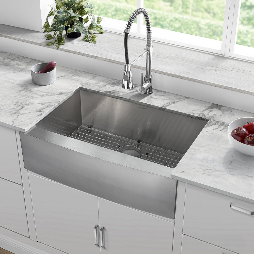 Rivage 30 x 21 Stainless Steel, Single Basin, Farmhouse Kitchen Sink with Apron