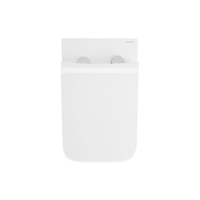 Concorde Wall-Hung Toilet Bundle 0.8/1.6 GPF Dual Flush in Glossy White with Brass Flush Plate