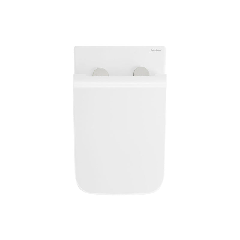 Concorde Wall-Hung Toilet Bundle 0.8/1.6 GPF Dual Flush in Glossy White with Brass Flush Plate