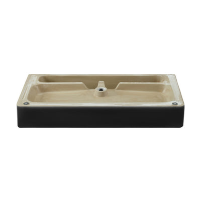 Carre 36 Ceramic Console Sink Matte Black Basin Chrome Legs