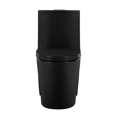 St. Tropez One-Piece Elongated Toilet Vortex Dual-Flush in Matte Black 1.1/1.6 gpf