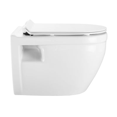 Ivy Wall Hung Elongated Toilet Bowl, Black Hardware