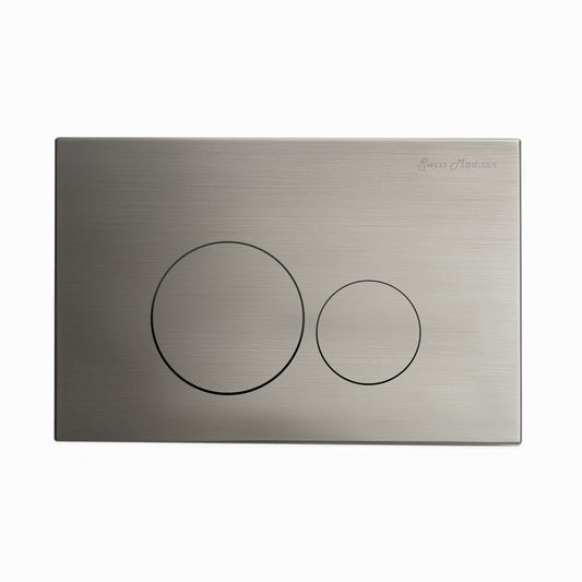 Monaco Wall Mount Dual Flush Metal Actuator plate in Matte Silver