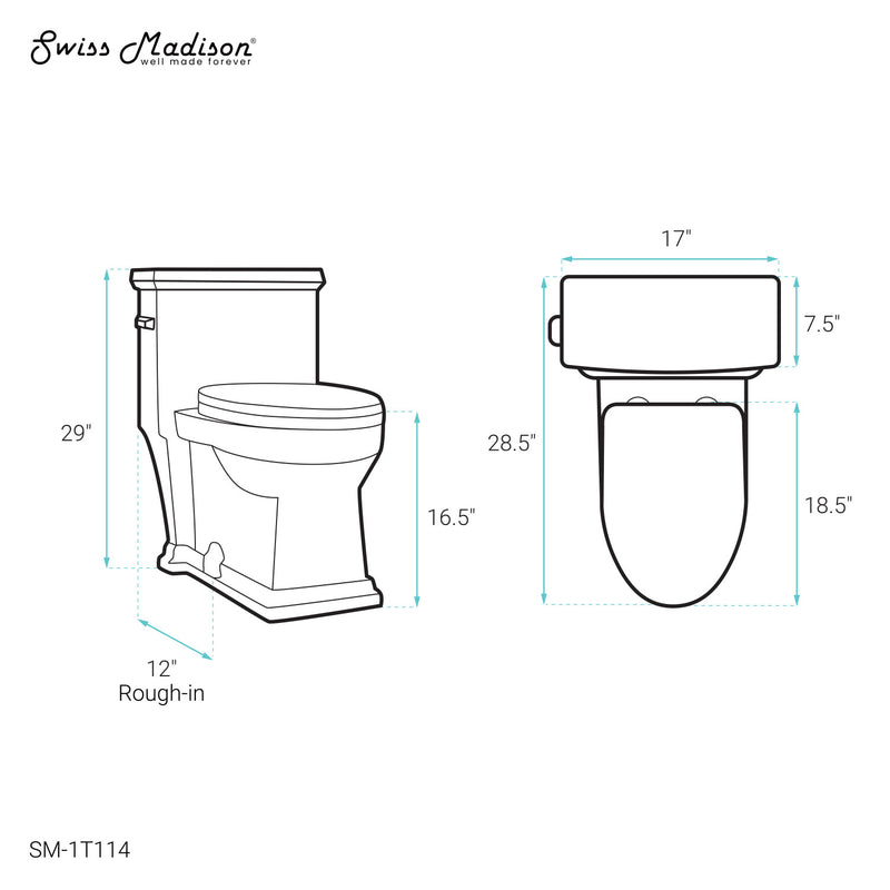 Voltaire One-Piece Elongated Toilet Side Flush 1.28 gpf