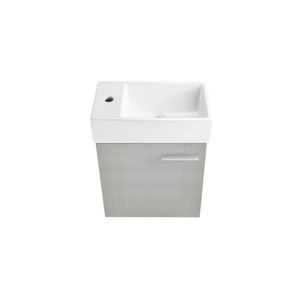 Colmer 18 Single, Brushed Gray, One Cabinet, Bathroom Vanity