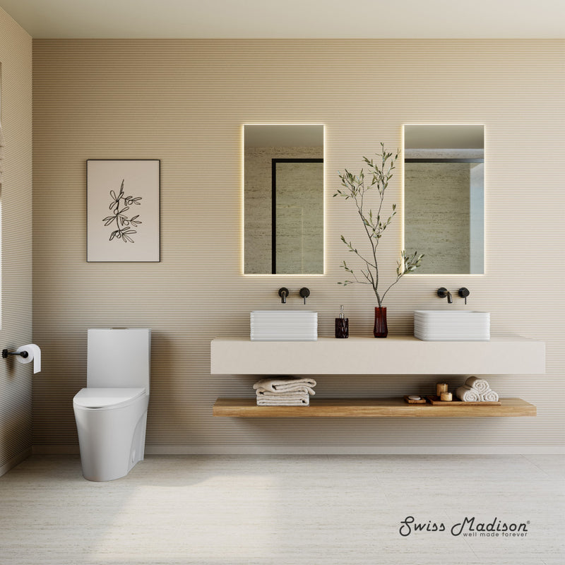 St. Tropez One-Piece 10" Rough-in 1.1/1.6 GPF Dual Top Vortex Flush Elongated Toilet in Matte White