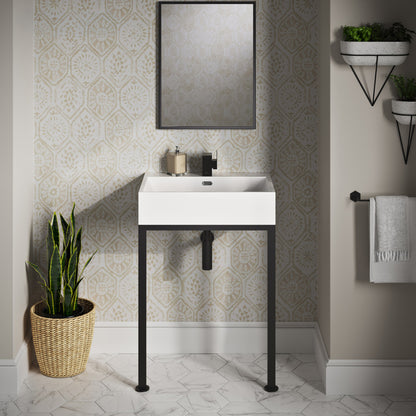 Concorde 24" Rectangle Console Sink with Matte Black Legs