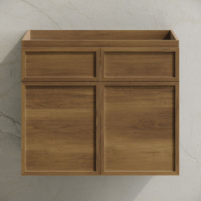 St. Tropez 24" Wall-Mounted Bathroom Vanity Cabinet without Top in Brown Oak
