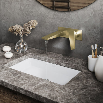 Voltaire Single-Handle, Wall-Mount, Bathroom Faucet in Brushed Gold