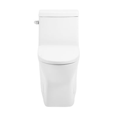 Sublime II One-Piece 12" Rough-in 1.28 GPF Left Flush Round Compact Toilet in Glossy White