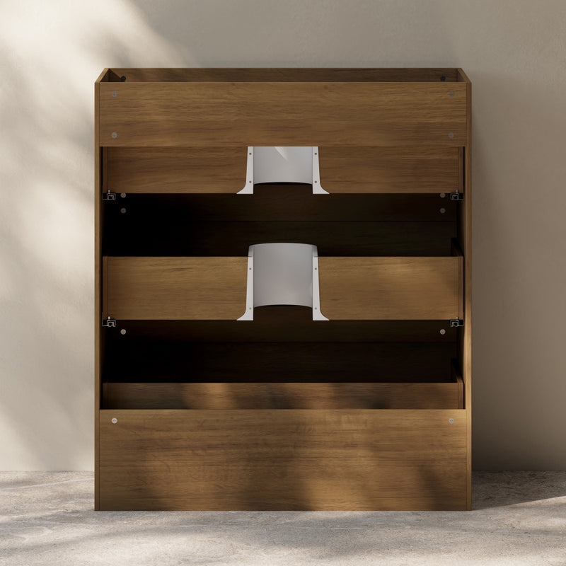 Liberte 30" Freestanding Bathroom Vanity Cabinet without Top in Brown Oak