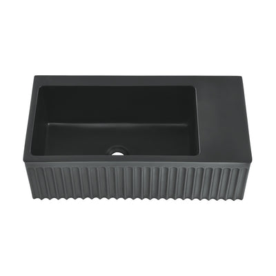 Delice 24" Rectangle Wall-Mount Bathroom Sink in Matte Black