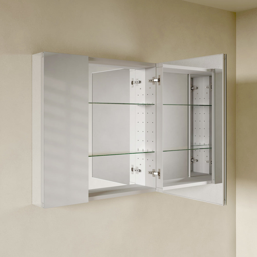 Cache 30 x 30 Rectangle Recessed/Wall Mount Medicine Cabinet with Mirrored Sides