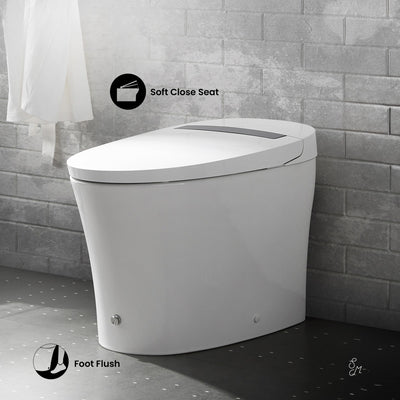 Hugo Smart Tankless Elongated Toilet, Touchless Vortex™ Dual-Flush 1.1/1.6 gpf