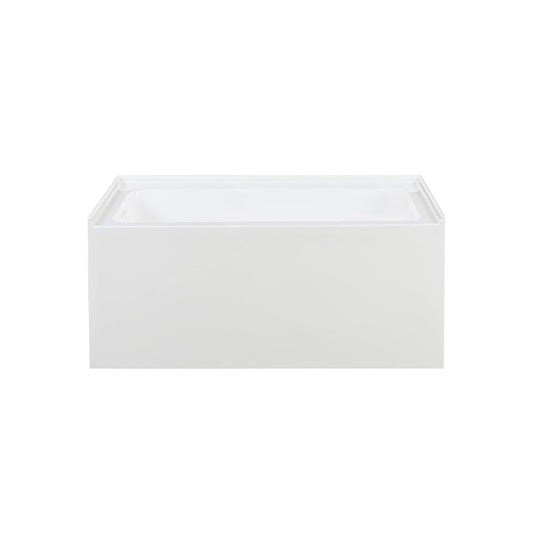 Voltaire 48 x 32 Skirted Left Drain Soaking Apron Bathtub in Glossy White with Integrated Overflow, Drain Included