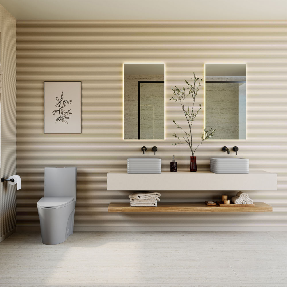 St. Tropez One-Piece Elongated Toilet Vortex™ Dual-Flush 1.1/1.6 gpf in Matte Gray