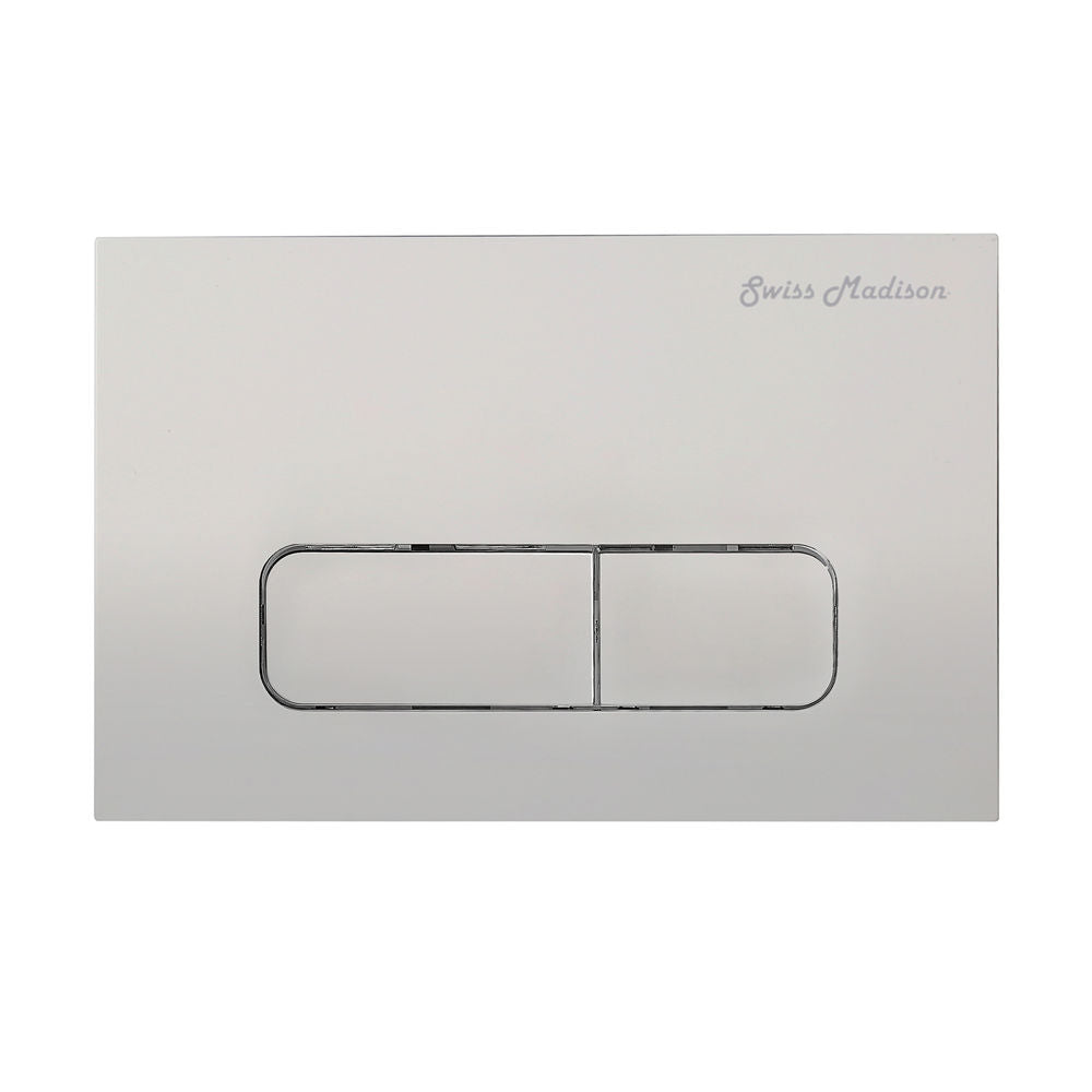 Carre Wall Mount Dual Flush Actuator Plate with Rectangle Push Buttons in Matte Chrome