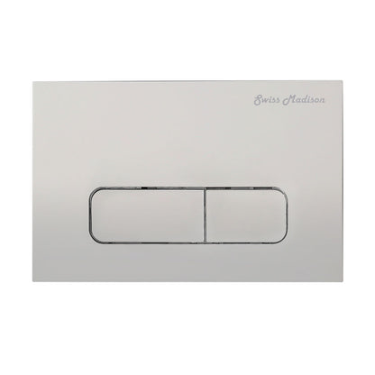 Carre Wall Mount Dual Flush Actuator Plate with Rectangle Push Buttons in Matte Chrome