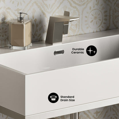 Concorde 30" Rectangle Console Sink with Matte Silver Legs