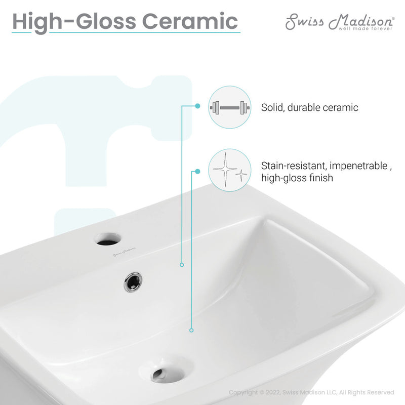 Carre 21" Wall-Mount Bathroom Sink