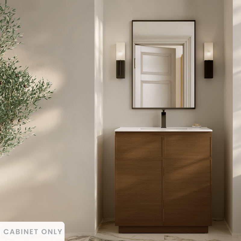 St. Tropez 36" Freestanding Bathroom Vanity Cabinet without Top in Brown Oak