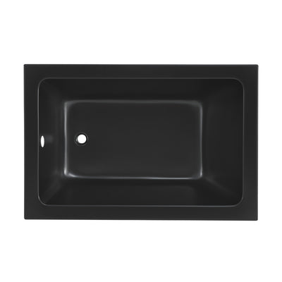 Voltaire 48" x 32" Reversible Drain Drop-In Bathtub in Matte Black