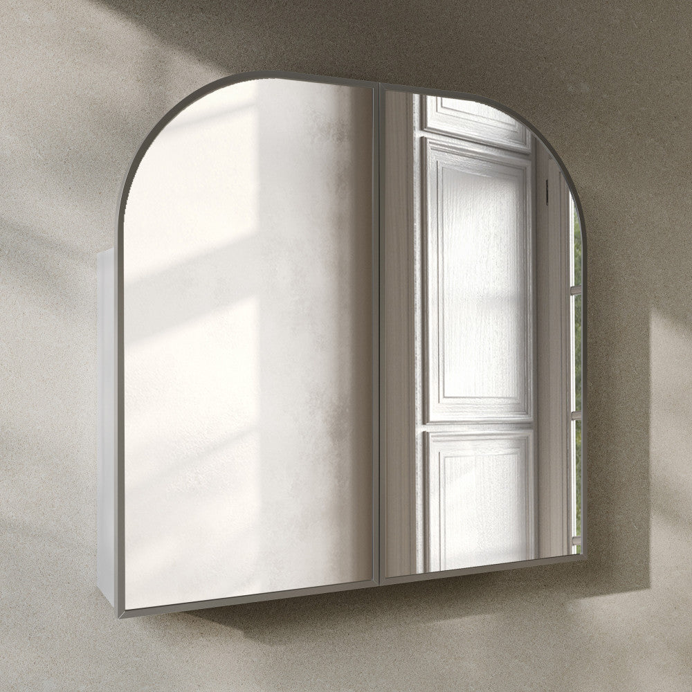 Porte 32 x 31 Arched Recessed/Wall Mount Medicine Cabinet with Mirror in Chrome