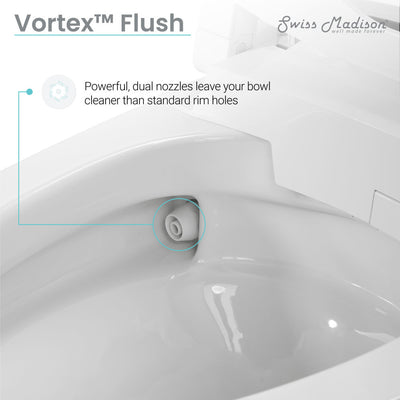 Avancer Smart Tankless Elongated Toilet and Bidet, Touchless Vortex Dual-Flush 1.1/1.6 gpf