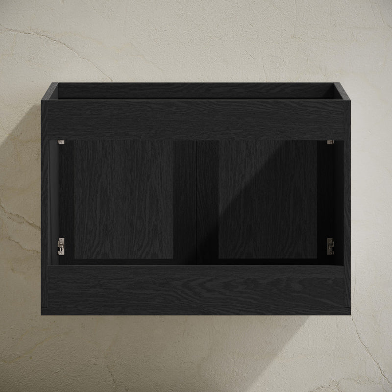 Classe 30" Wall-Mounted Bathroom Vanity in Black Oak without Sink Top
